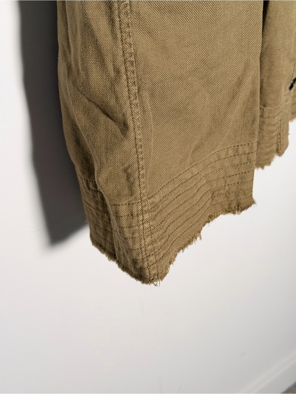 Pilcro Olive Ruffle-Sleeve Button-Front Mini Dress - Picture 7 of 15